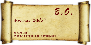 Bovics Odó névjegykártya